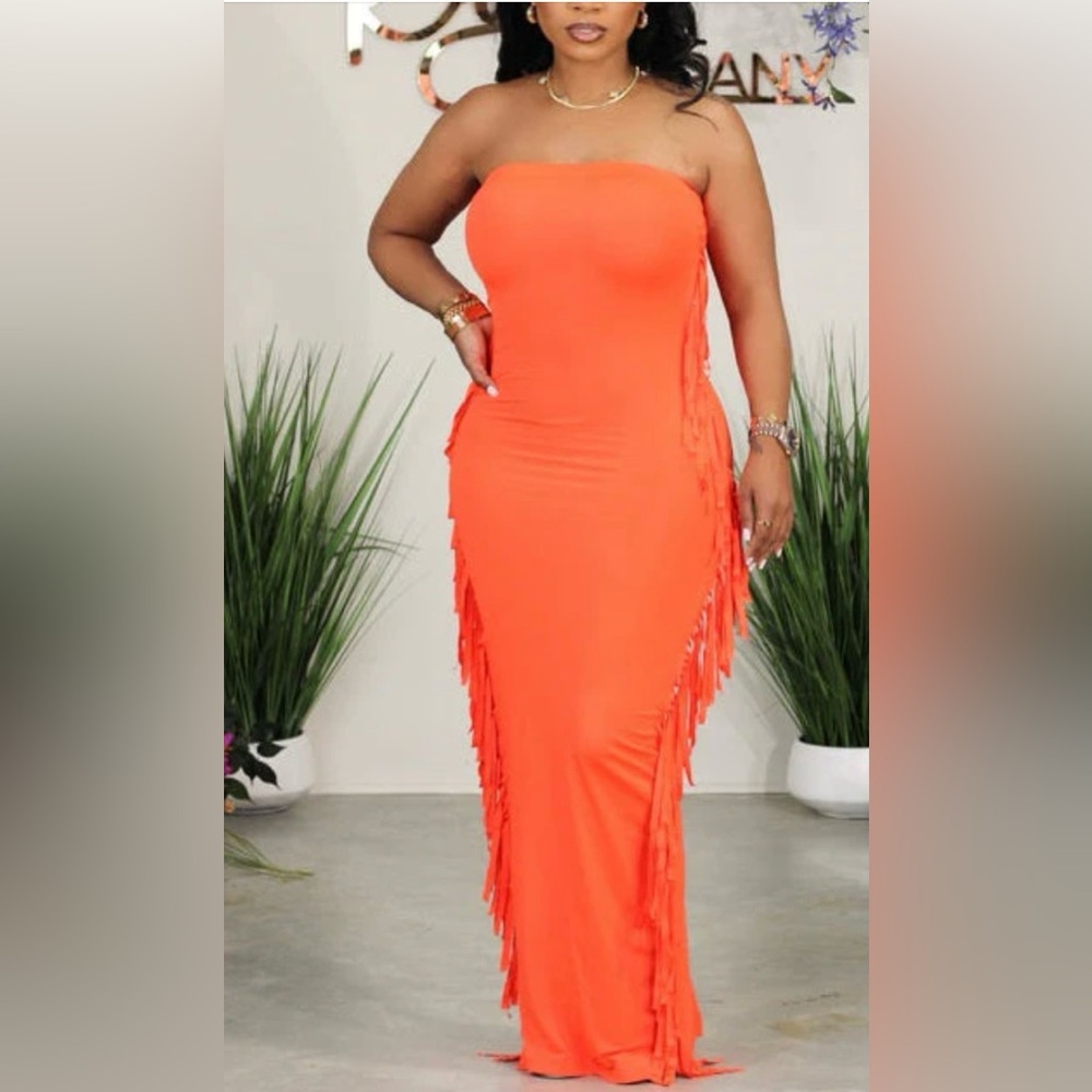 Side Ruffle Tube Dress